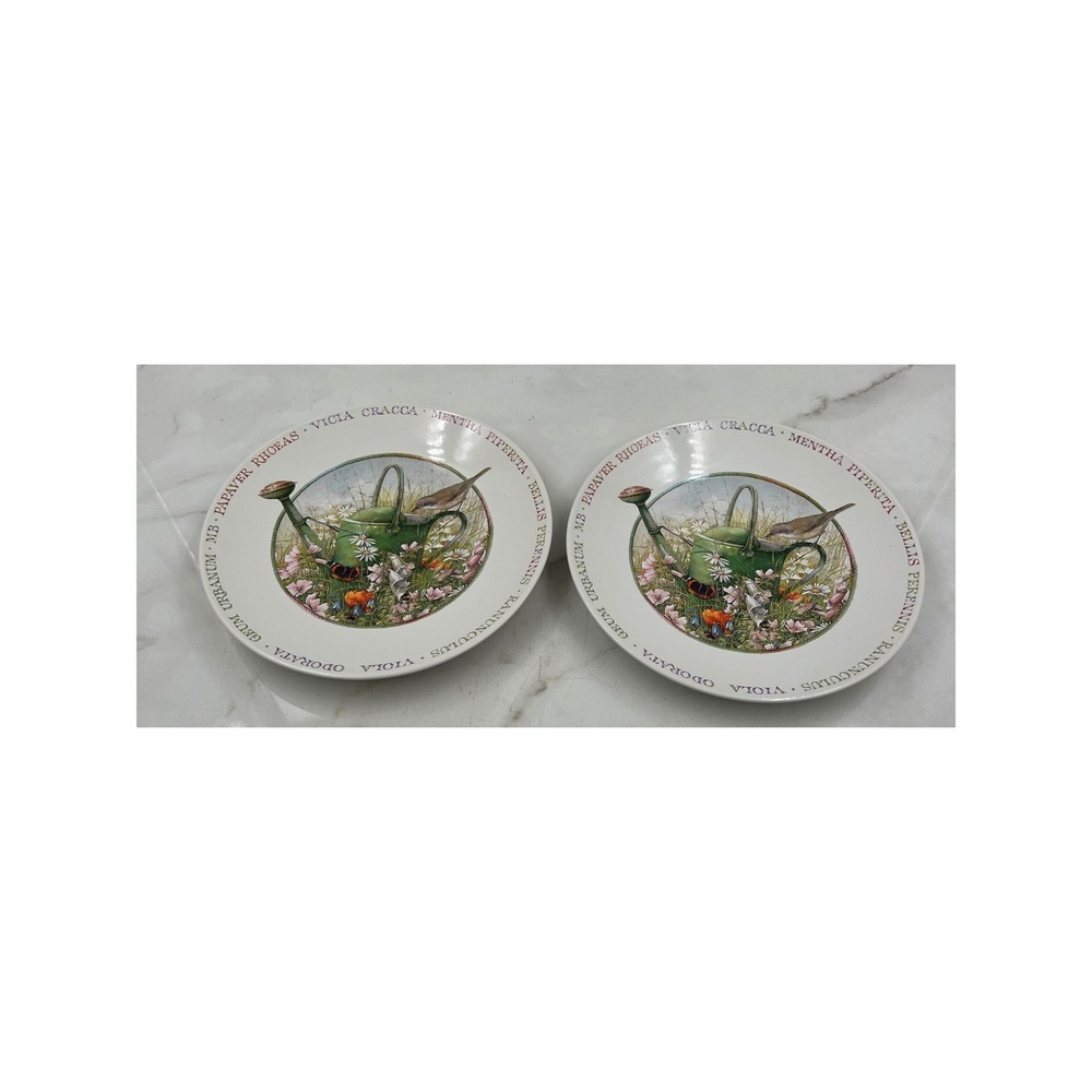 Marjolein Bastin Wildflower Meadow Salad Dessert Plates Set of 2 Bird Nature 8"